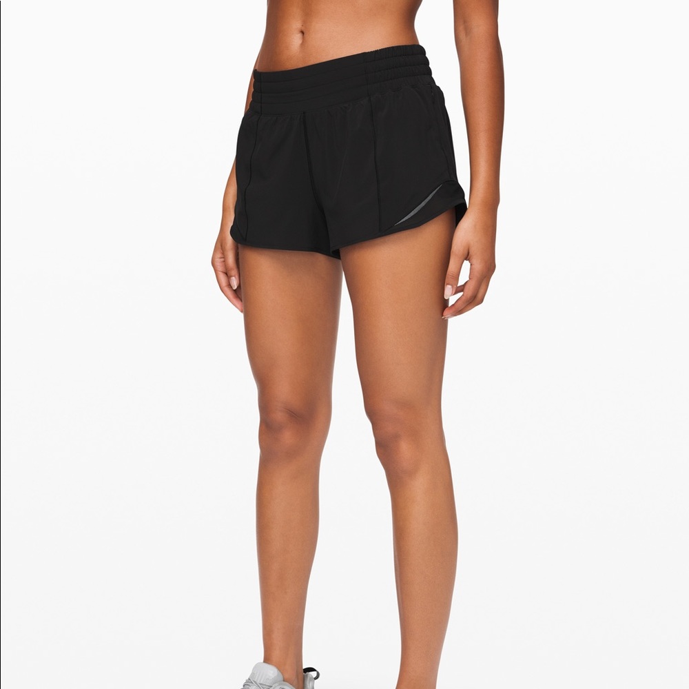 Lululemon Black Hotty Hot LR Short 2.5” Lined